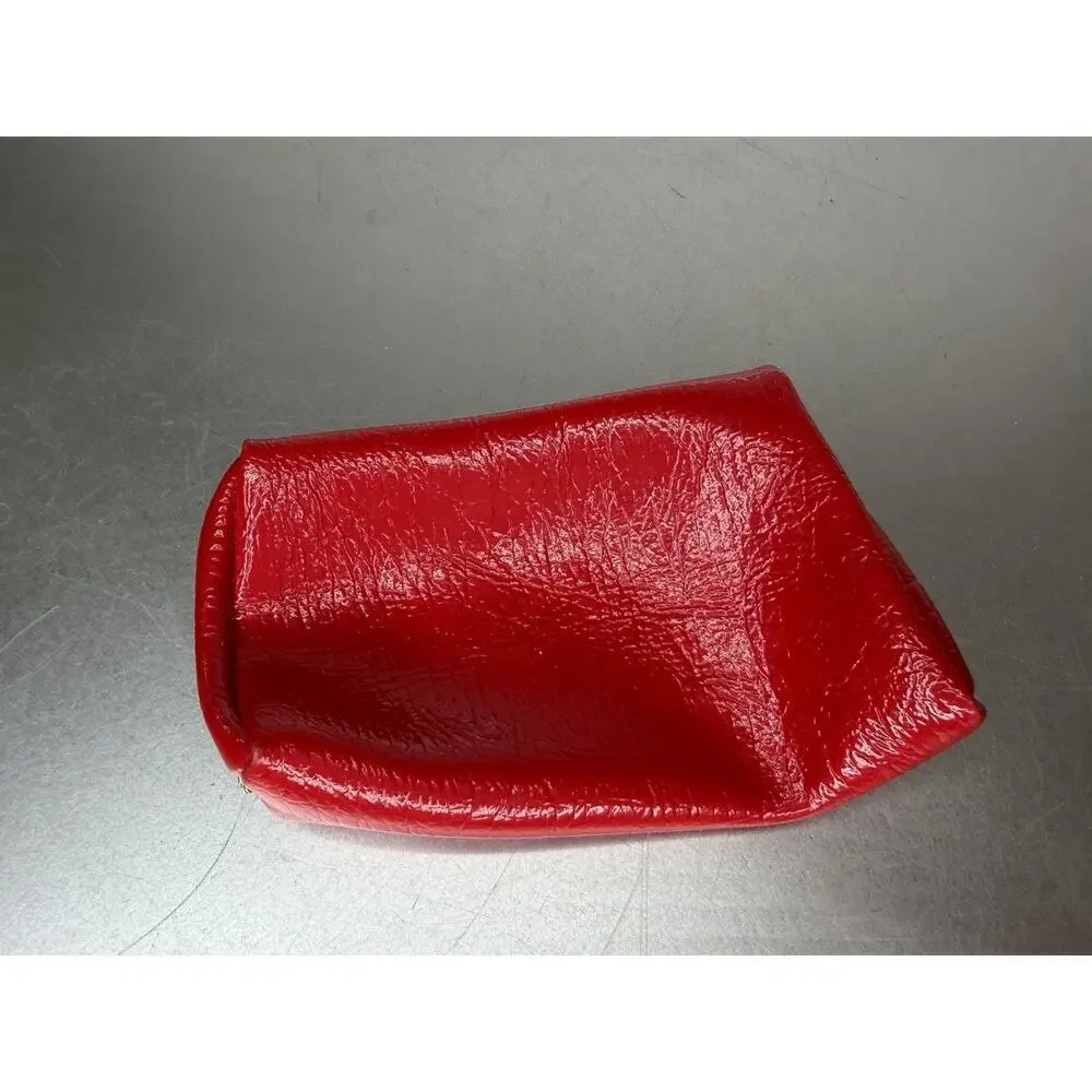Vintage 1980s Kisslock & Mirror Coin Purse Cosmetic Pouch Red White Blue